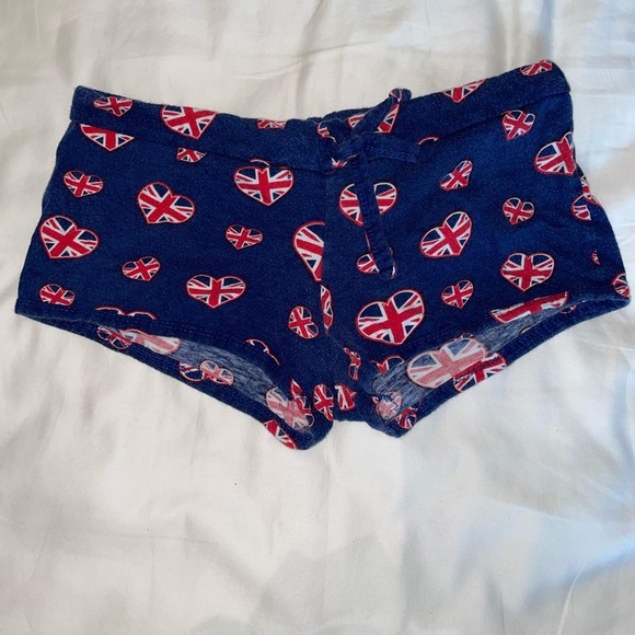 Pants - Britain Blue and Red Flag Pajama Shorts